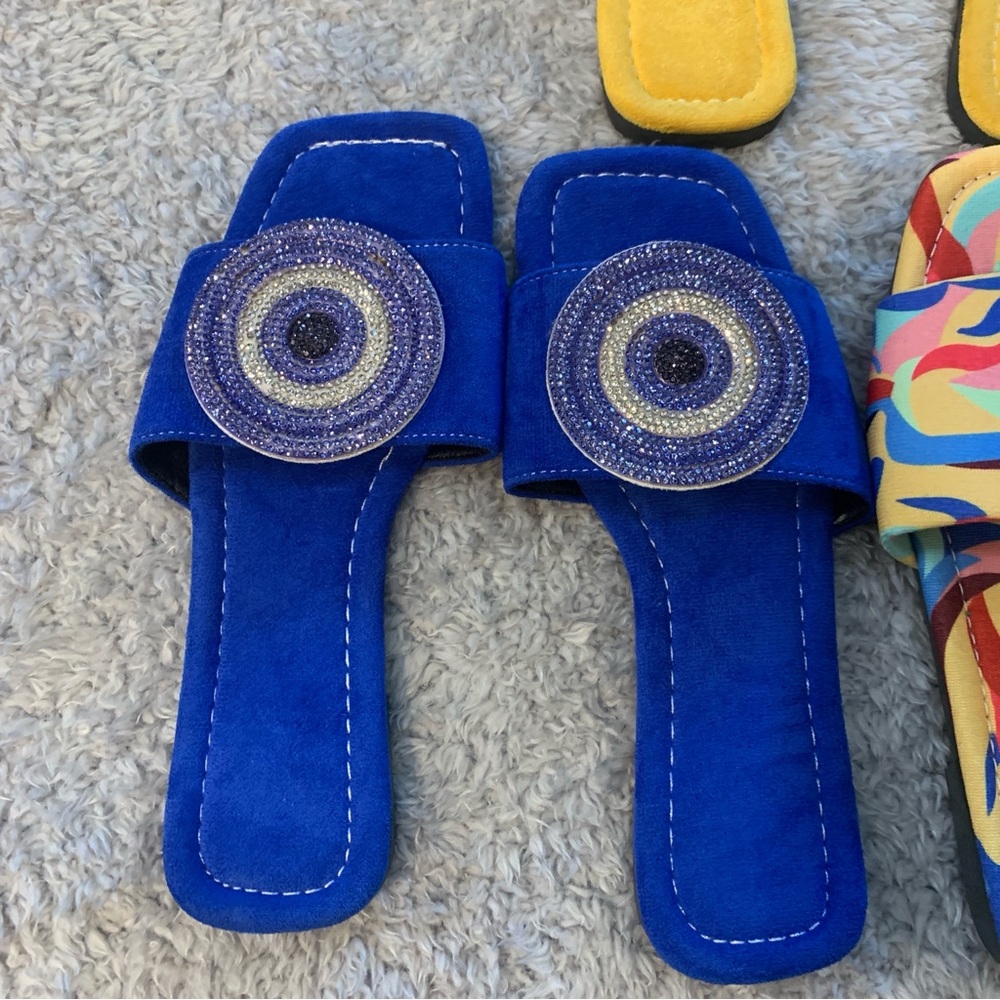 Girls Colorful Slide Sandals Set - Picture 2 of 13